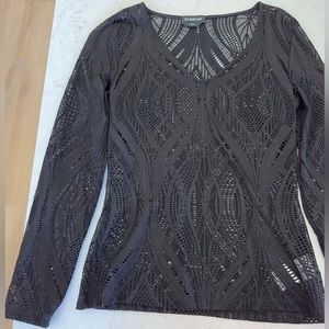 Bebe Mesh Longsleeve Blouse